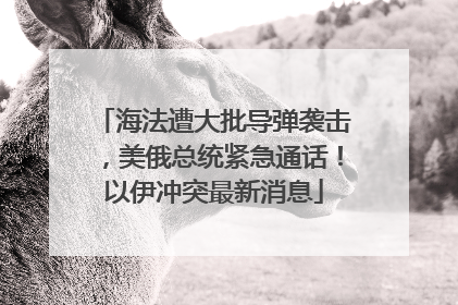 海法遭大批导弹袭击，美俄总统紧急通话！以伊冲突最新消息