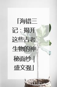 海错三记：揭开这些古老生物的神秘面纱｜盛文强