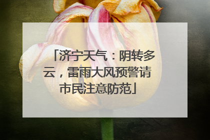 济宁天气：阴转多云，雷雨大风预警请市民注意防范