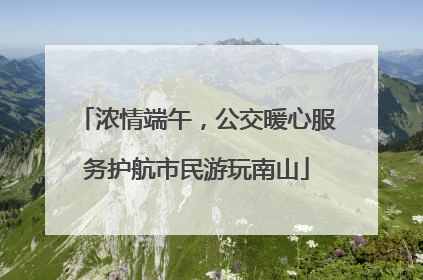 浓情端午，公交暖心服务护航市民游玩南山