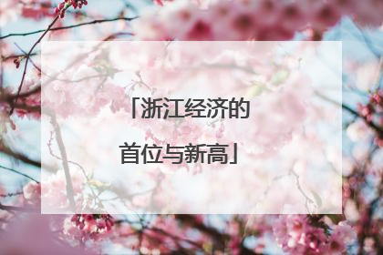 浙江经济的首位与新高