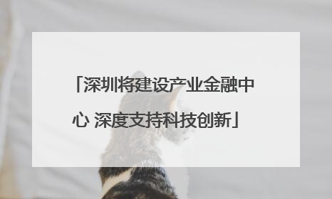 深圳将建设产业金融中心 深度支持科技创新