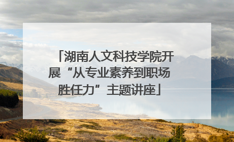 湖南人文科技学院开展“从专业素养到职场胜任力”主题讲座