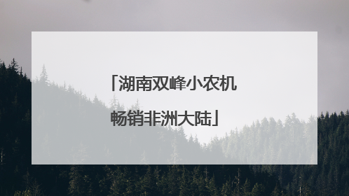 湖南双峰小农机畅销非洲大陆
