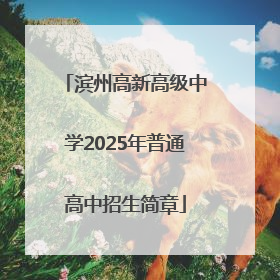 滨州高新高级中学2025年普通高中招生简章