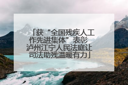 获“全国残疾人工作先进集体”表彰 泸州江宁人民法庭让司法助残温暖有力