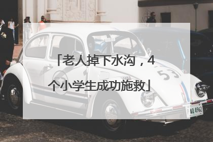 老人掉下水沟，4个小学生成功施救