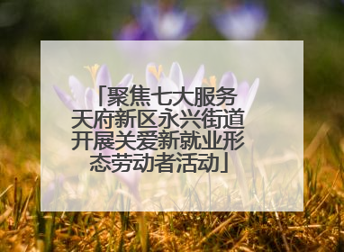 聚焦七大服务 天府新区永兴街道开展关爱新就业形态劳动者活动