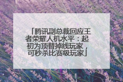 腾讯副总裁回应王者荣耀人机水平：起初为顶替掉线玩家，可秒杀比赛级玩家