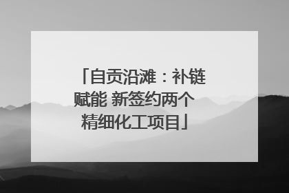 自贡沿滩：补链赋能 新签约两个精细化工项目