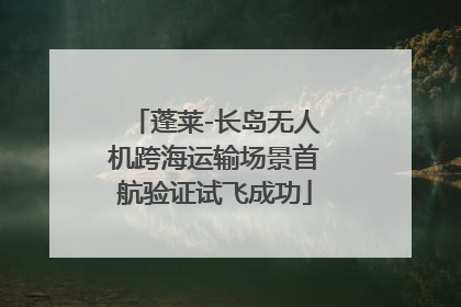 蓬莱-长岛无人机跨海运输场景首航验证试飞成功