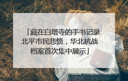 藏在白塔寺的手书记录北平市民悲愤，华北抗战档案首次集中展示