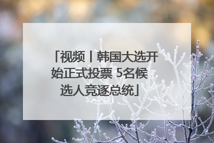 视频丨韩国大选开始正式投票 5名候选人竞逐总统