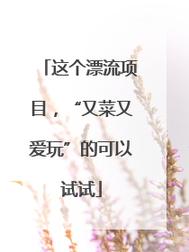 这个漂流项目，“又菜又爱玩”的可以试试
