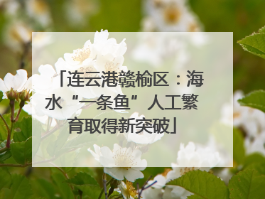 连云港赣榆区：海水“一条鱼”人工繁育取得新突破