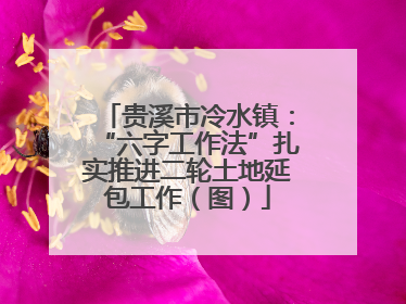 贵溪市冷水镇：“六字工作法”扎实推进二轮土地延包工作（图）