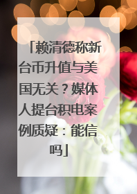 赖清德称新台币升值与美国无关？媒体人提台积电案例质疑：能信吗