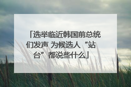 选举临近韩国前总统们发声 为候选人“站台”都说些什么