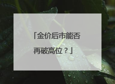 金价后市能否再破高位？
