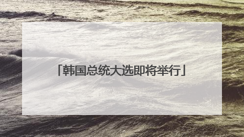 韩国总统大选即将举行