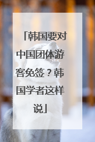 韩国要对中国团体游客免签？韩国学者这样说