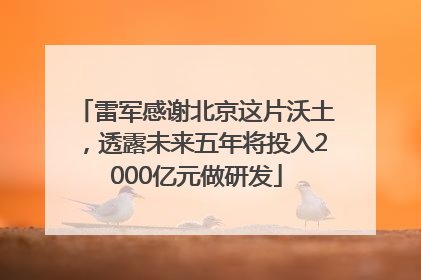 雷军感谢北京这片沃土，透露未来五年将投入2000亿元做研发