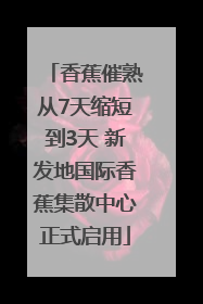 香蕉催熟从7天缩短到3天 新发地国际香蕉集散中心正式启用