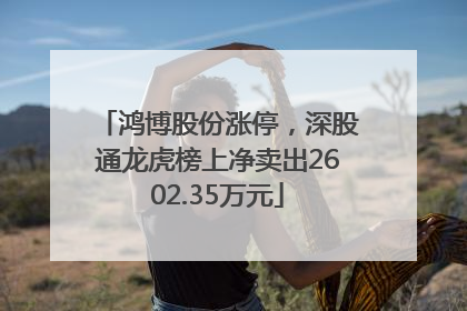 鸿博股份涨停，深股通龙虎榜上净卖出2602.35万元