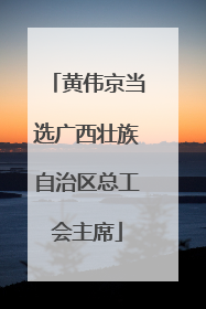 黄伟京当选广西壮族自治区总工会主席