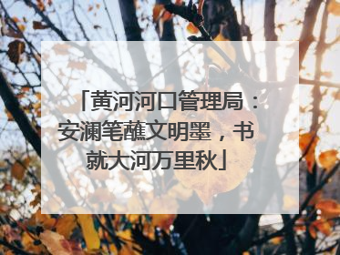 黄河河口管理局：安澜笔蘸文明墨，书就大河万里秋
