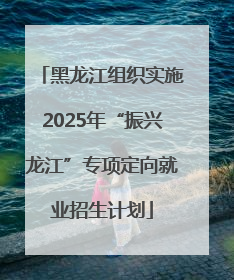 黑龙江组织实施2025年“振兴龙江”专项定向就业招生计划