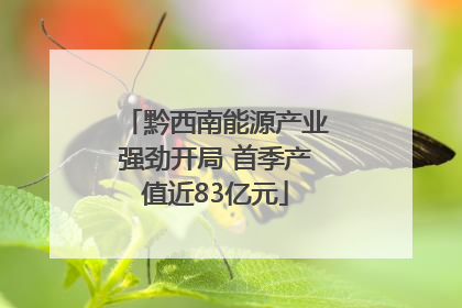 黔西南能源产业强劲开局 首季产值近83亿元