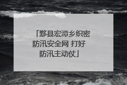 黟县宏潭乡织密防汛安全网 打好防汛主动仗