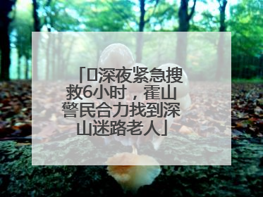 ﻿深夜紧急搜救6小时，霍山警民合力找到深山迷路老人