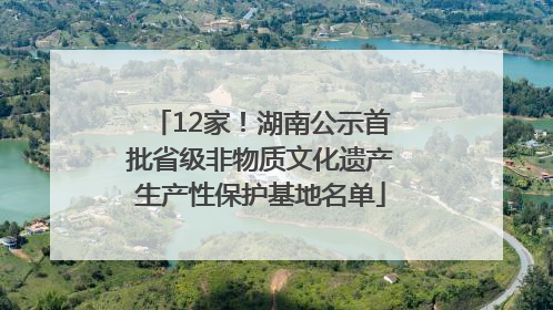 12家！湖南公示首批省级非物质文化遗产生产性保护基地名单