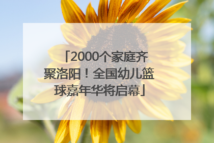 2000个家庭齐聚洛阳！全国幼儿篮球嘉年华将启幕