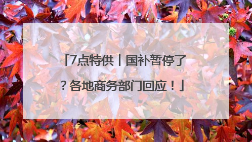 7点特供丨国补暂停了？各地商务部门回应！