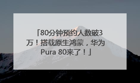 80分钟预约人数破3万！搭载原生鸿蒙，华为Pura 80来了！