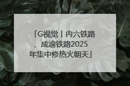 G视觉丨内六铁路、成渝铁路2025年集中修热火朝天